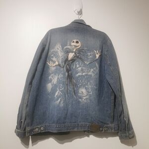 Rare Disney Nightmare Before Christmas Jack Skellington Xl Denim Jacket